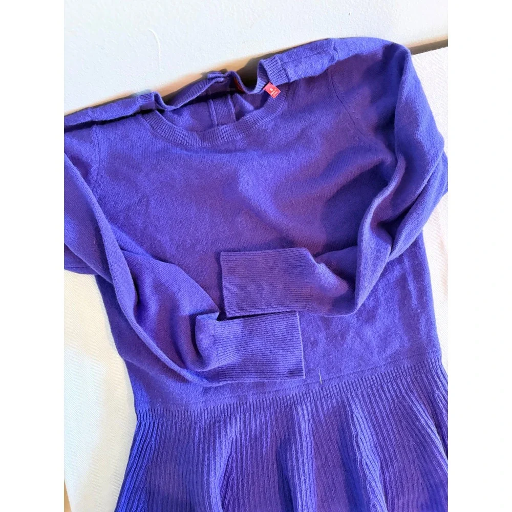 Y2K Saks Fifth Avenue‎ RED Purple 100% Cashmere Peplum Button Back Sweater Small